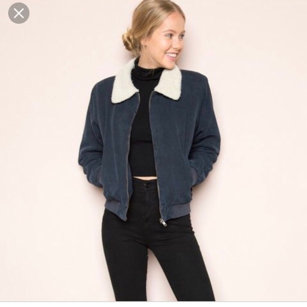Brandy Melville Sherpa Lined Bomber Jacket